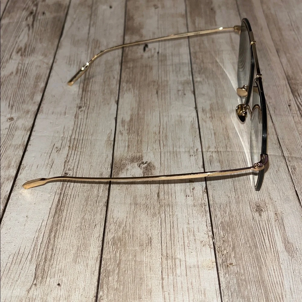 AMAVII VEGA 18K Gold Aerospace Titanium Frame Green Lens Square Aviator 56-20